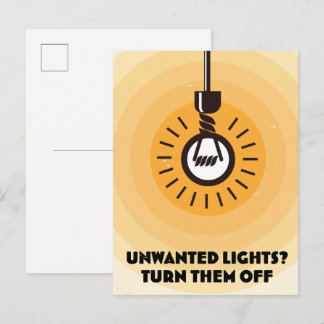 Unwanted Lights? Turn them Off Invitation Postcard