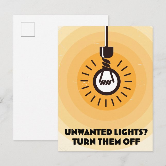Unwanted Lights? Turn them Off Invitation Postcard (Front/Back)