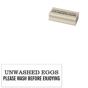 Unwashed Eggs Please Wash Before Enjoying Chicken Rubber Stamp
