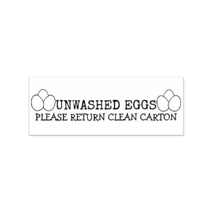 Unwashed Washed Egg Carton Rubber Stamp