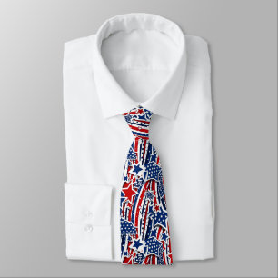 Unwavering Spirit – A Striking Patriotic Pattern Tie