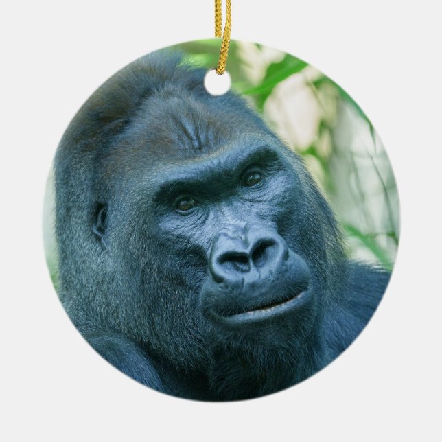 Unwavering Strength Silverback Gorilla Kito Ceramic Tree Decoration (Front)