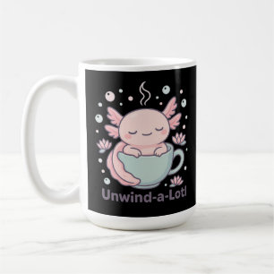 Unwind-a-Lotl Cute Axolotl in Teacup Kawaii Relaxe Coffee Mug