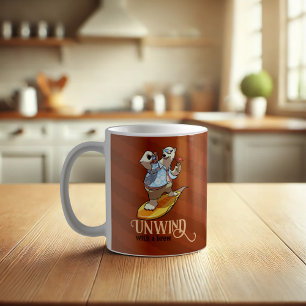 Unwind With A Brew Funny Surfing Polar Bear Coffee Mug