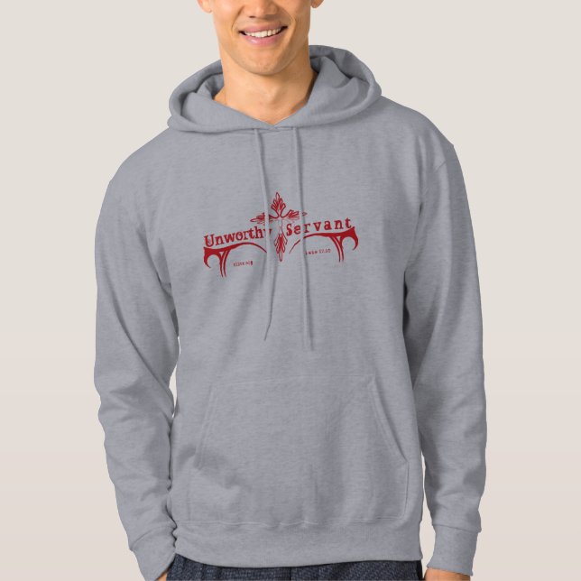 Unworthy Servant (Red Logo) Shield Back Hoodie (Front)