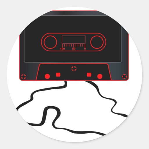 Image of Unwound Black Audio Cassette Classic Round Sticker