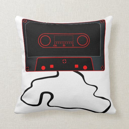 Image of Unwound Black Audio Cassette Cushion