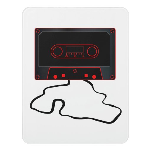 Image of Unwound Black Audio Cassette Door Sign