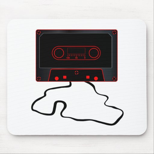Image of Unwound Black Audio Cassette Mouse Mat