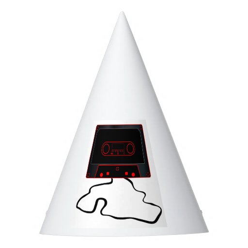 Image of Unwound Black Audio Cassette Party Hat