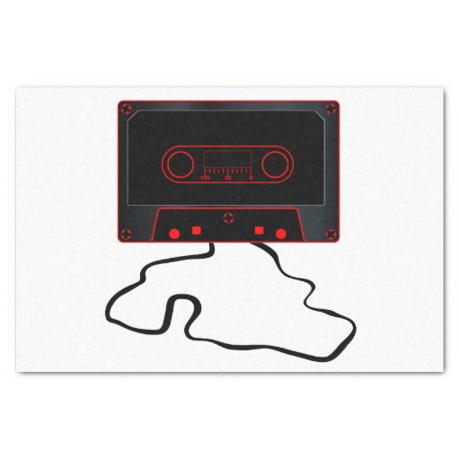 Image of Unwound Black Audio Cassette Tissue Paper