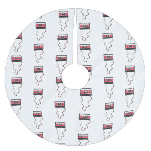 Unwound Cassette Tape Mixtape Retro Vintage Brushed Polyester Tree Skirt