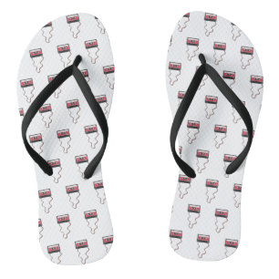 Unwound Cassette Tape Mixtape Retro Vintage Flip Flops