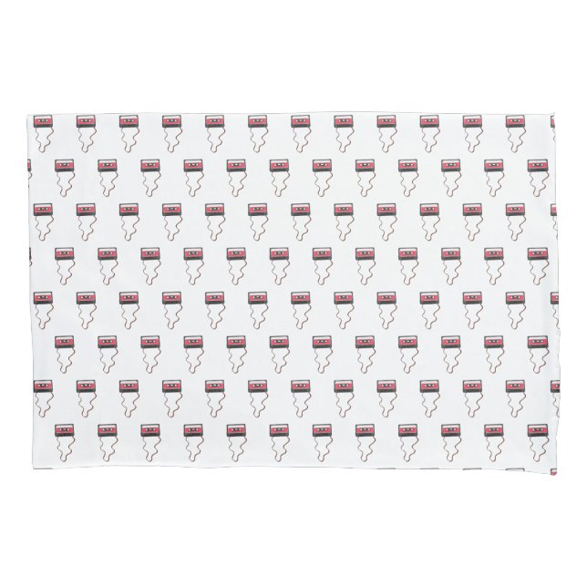 Unwound Cassette Tape Mixtape Retro Vintage Pillowcase (Front)