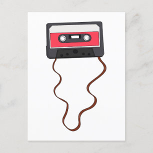 Unwound Cassette Tape Mixtape Retro Vintage Postcard