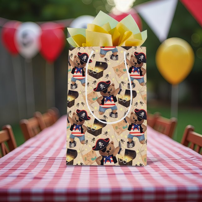 Unwrap the Adventure: Pirate Bear  Medium Gift Bag (Creator Uploaded)