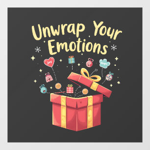 Unwrap your emotions Christmas Mental Health Xmas Window Cling