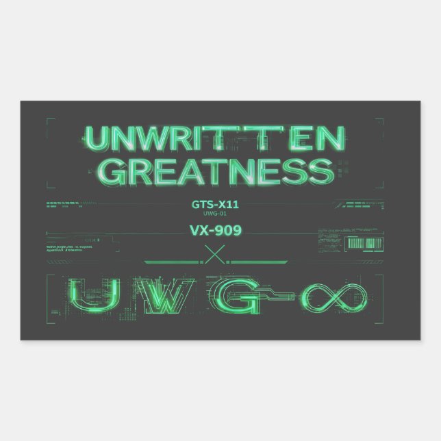 "Unwritten Greatness" Cyberpunk Sticker (Front)