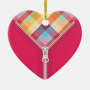 Unzipped Heart of Colours ornament
