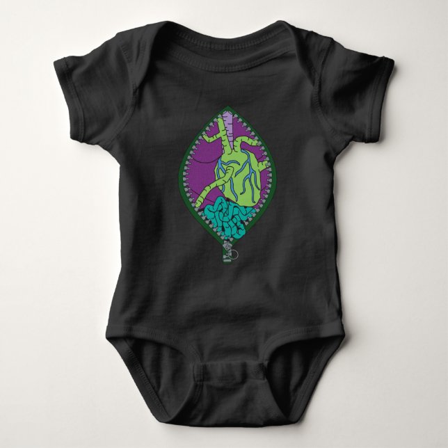 Unzipped monster! baby bodysuit (Front)