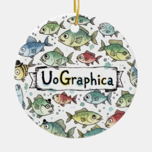 UoGraphica Ceramic Round Ornament