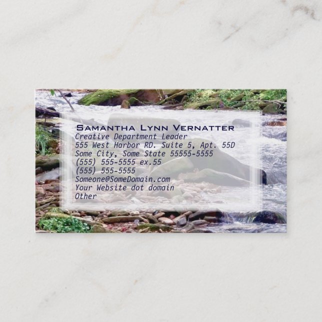 Up A Creek Business Card (Front)
