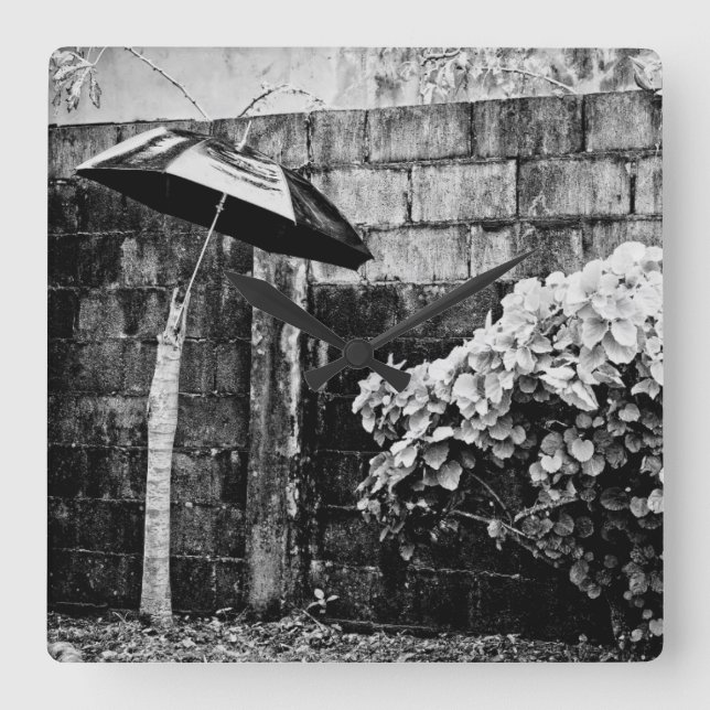 up against the rain square wall clock (Front)