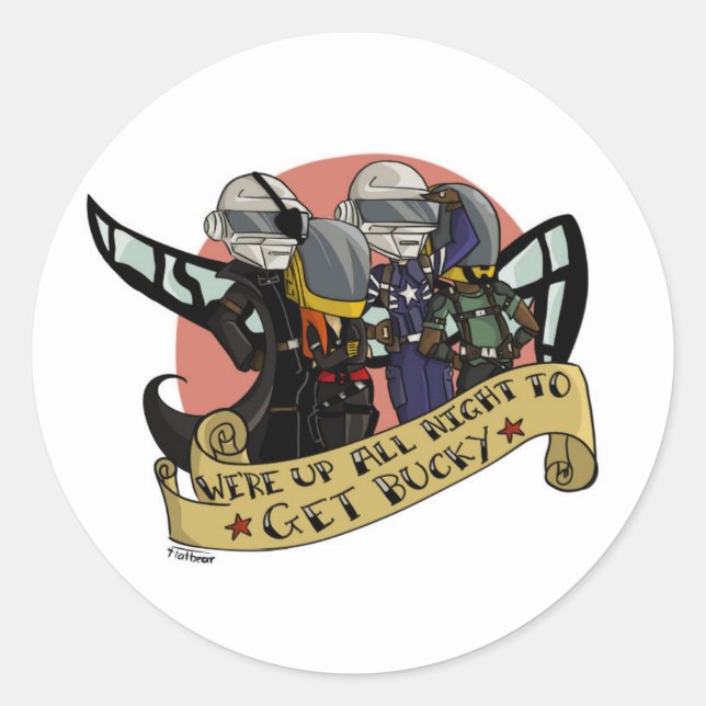 Up All Night Classic Round Sticker (Front)