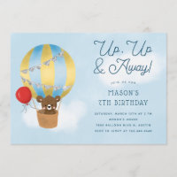 Up and Away Blue Hot Air Balloon Birthday
