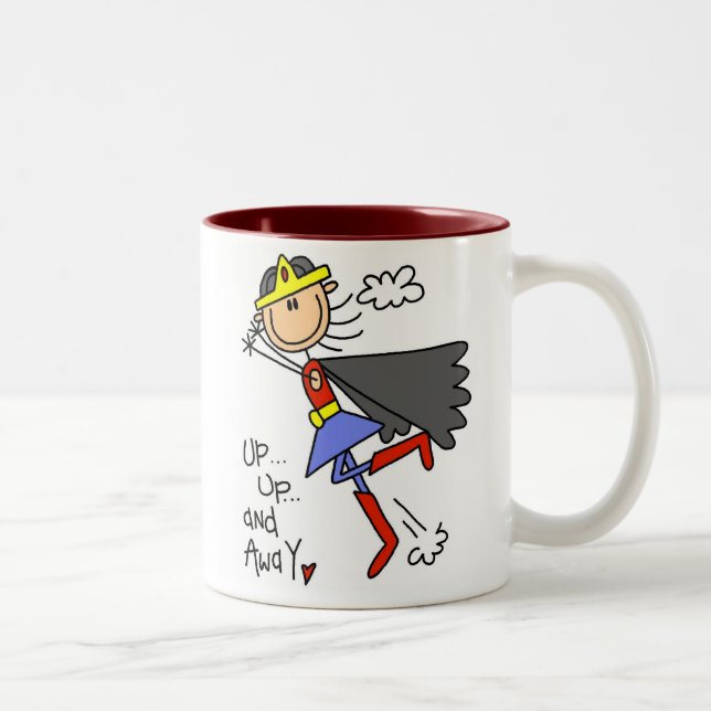 Up and Away Girl Hero Two-Tone Coffee Mug (Right)