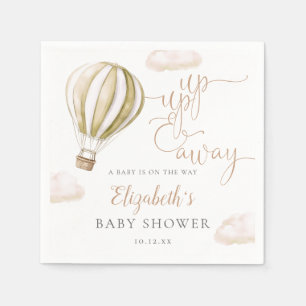 Up And Away Hot Air Balloon Neutral Baby Shower Napkin