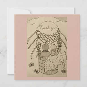 Up and Away in a Hot Air Balloon  Thank You Card