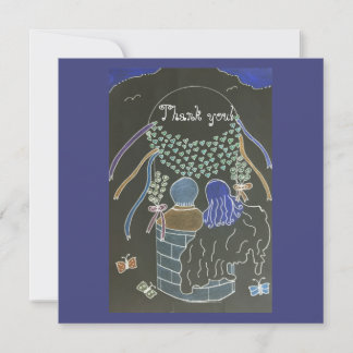 Up and Away in a Hot Air Balloon  Thank You Card