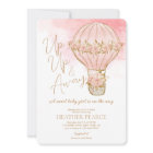 Up and Away Rose Hot Air Balloon Girl Baby Shower