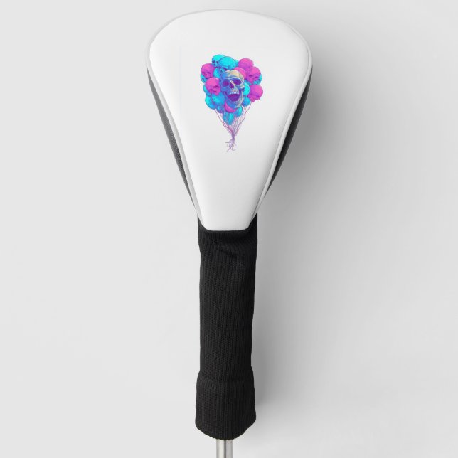 Up and Bone � Funny Floating Skull Golf Head Cover (Front)