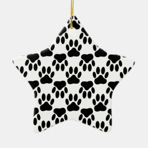 Up And Down Dog Paw Prints Ceramic Tree Decoration