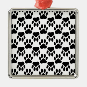 Up And Down Dog Paw Prints Metal Tree Decoration