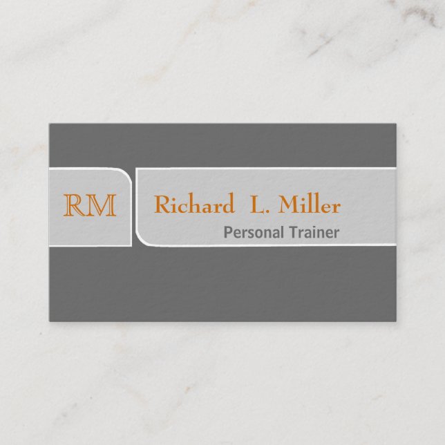 Up and Down Professional Classic Plain Simple Grey Business Card (Front)