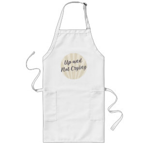 Up and not crying grey with background long apron