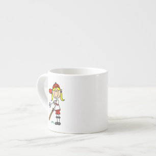 Up At Bat Girl Stick Figure Baseball Gifts Espresso Cup
