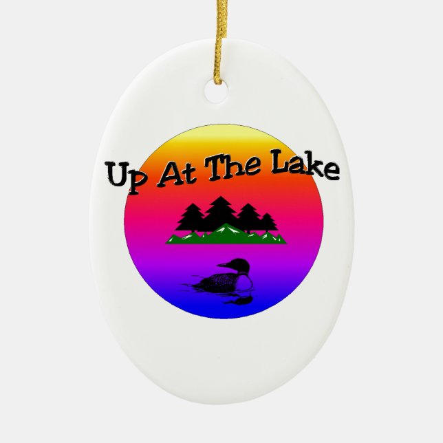 Up At The Lake Ceramic Tree Decoration (Front)