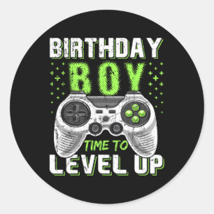 Up Birthday Boy Video Game - Clic Fit1 Classic Round Sticker