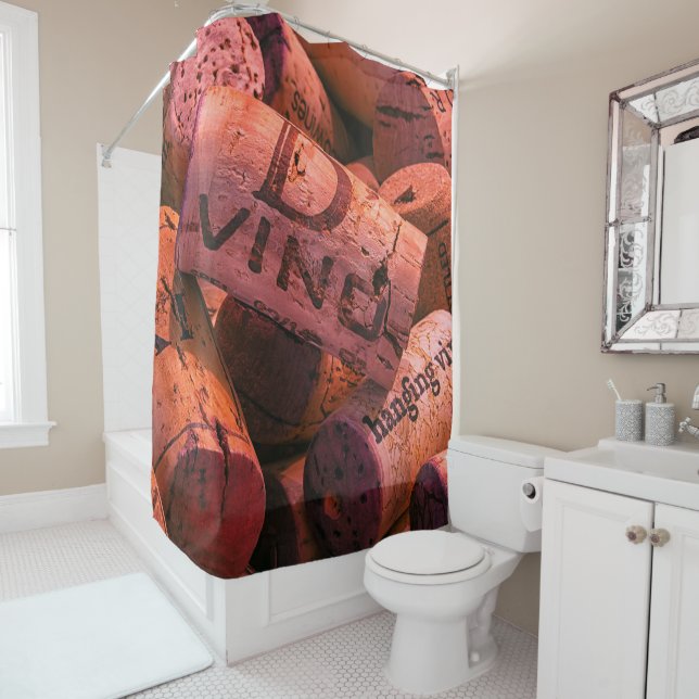 Up Close Cork Shower Curtain (In Situ)