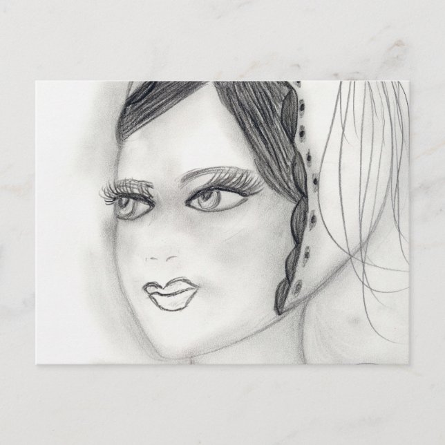 Up Close Flapper Postcard (Front)
