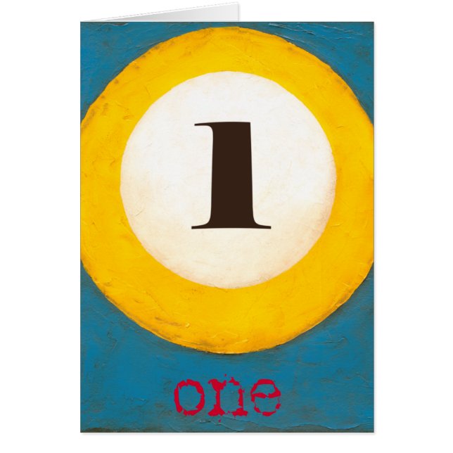 Up Close Painting of Number One Pool Ball (Front)