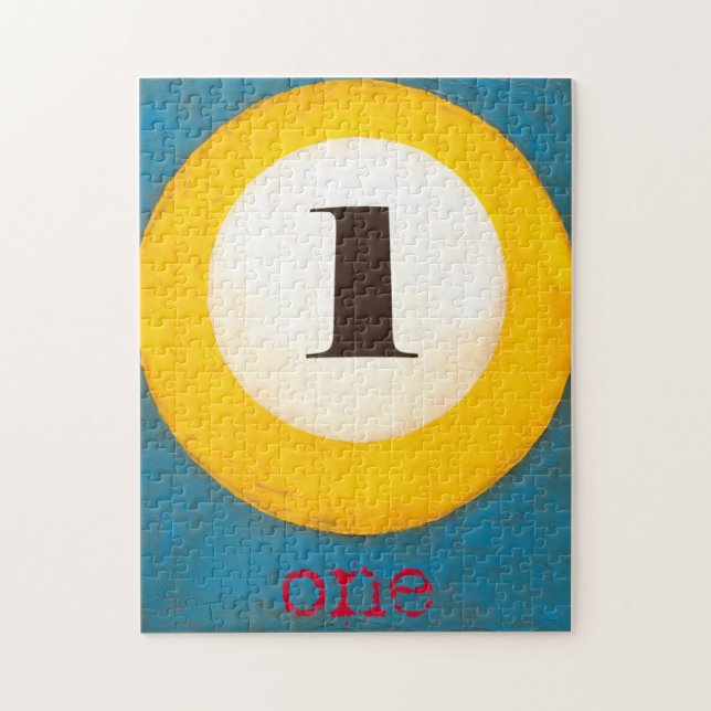 Up Close Painting of Number One Pool Ball Jigsaw Puzzle (Vertical)