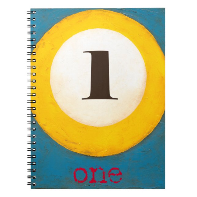 Up Close Painting of Number One Pool Ball Notebook (Front)