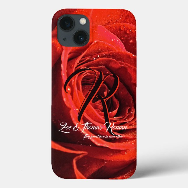 Up Close with Red Rose Phone Case – Elegant Floral (Back)