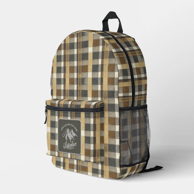 Up For Adventure Mountains Plaid ID358 Printed Backpack (Back Corner Right)