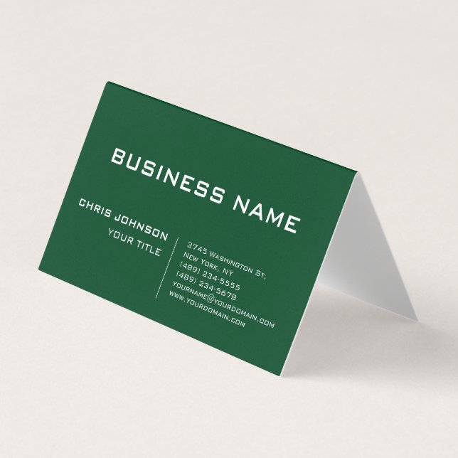 Up Forest Green Modern Professional Contemporary Business Card (Front)